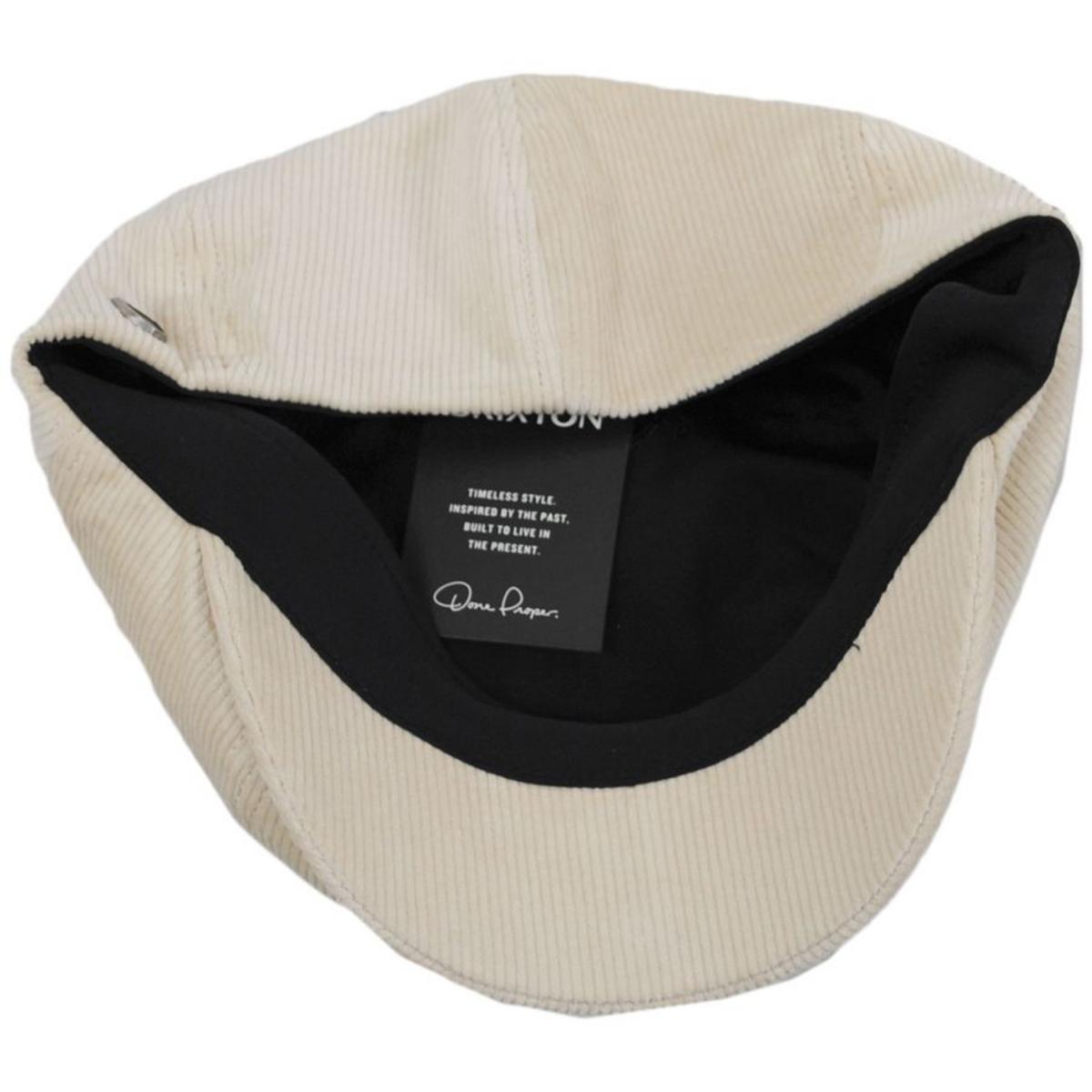 BRIXTON HATS | Brood Cotton Corduroy Newsboy Cap - White Cap | 161531WC | under | WHITE CAP