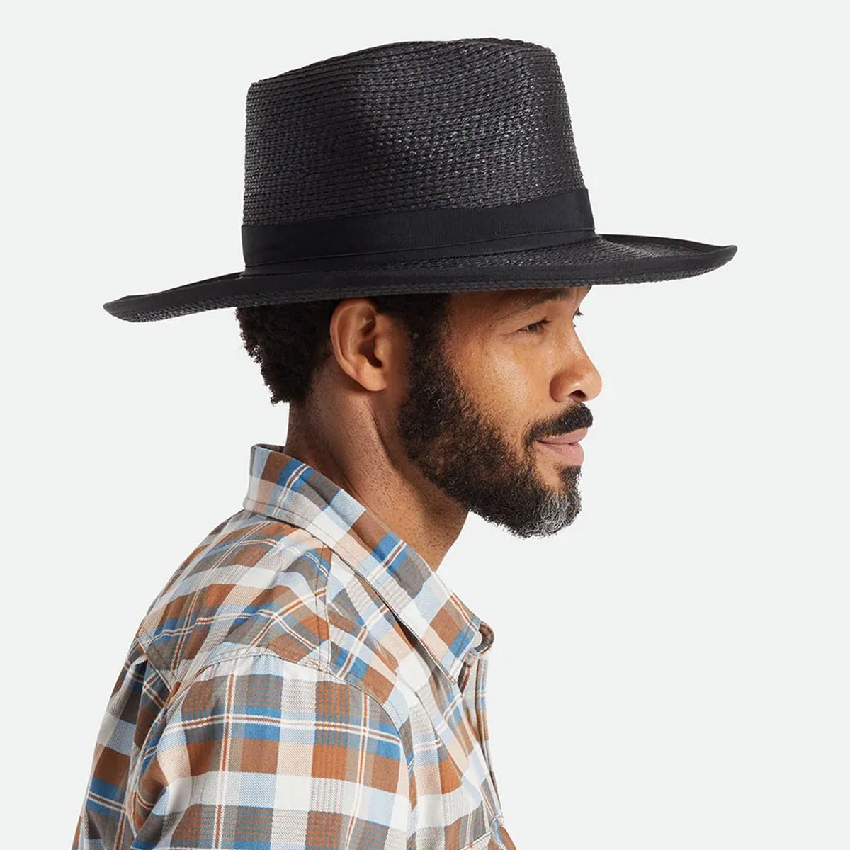 BRIXTON HATS | Reno Braided Toyo Straw Rancher Hat | 128343 | lsmone | BLACK