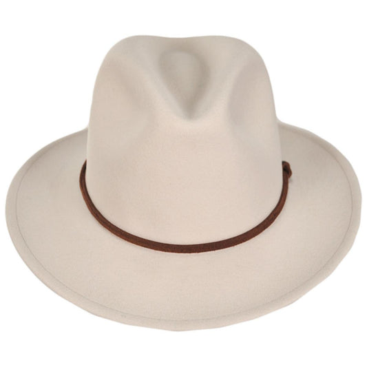 Bailey Western | Rattler Crushable Wool LiteFelt Safari Fedora Hat | 130109 | front | BEIGE