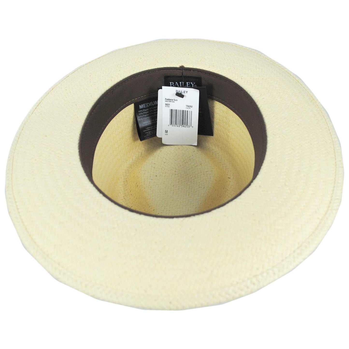 Bailey 1922 | Fedora Sun Raindura Straw Fedora Hat | 127940 | under | TAN