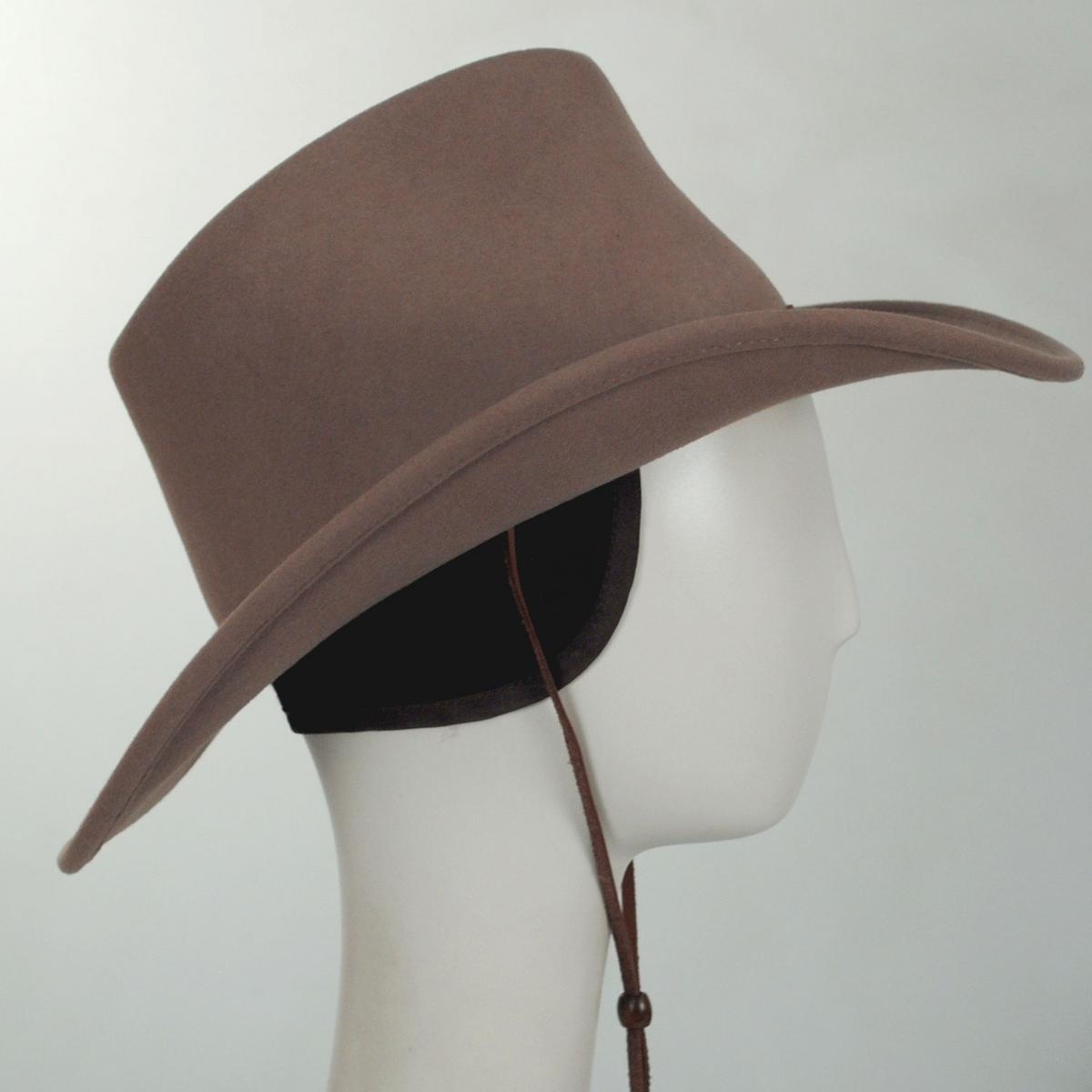 Bailey Western | Joe Eder Crushable Wool LiteFelt Earflap Western Hat | 130142 | detailone | ALMOND