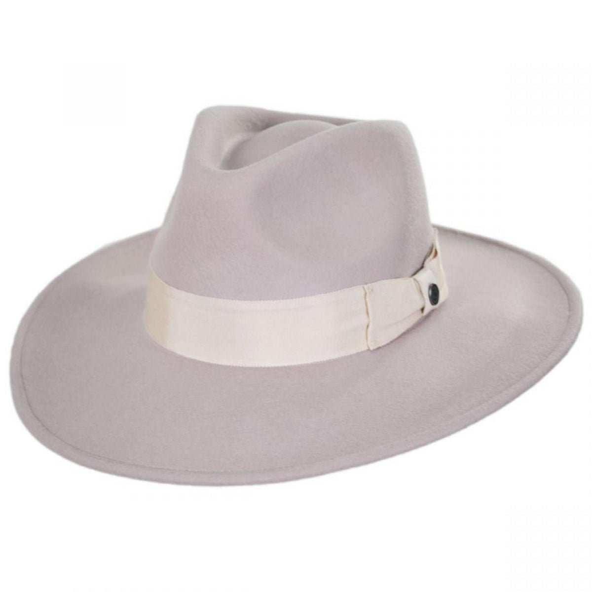 Jaxon Hats | Colorado Ultra Wide Brim Wool Felt Fedora Hat - Stone & Pecan | 135200SP | lead | STONE
