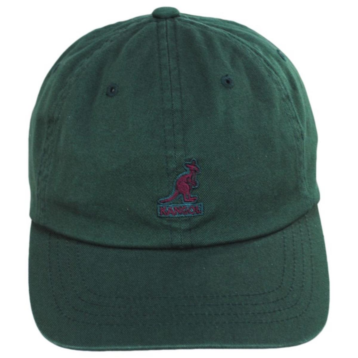 Kangol | Washed Cotton Strapback Baseball Cap Dad Hat | 201173 | front | ALGAE
