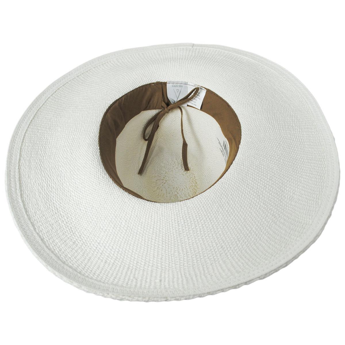 NIKKI BEACH | Saylor Wide Brim Toyo Straw Fedora Hat | 102713 | under | WHITE/NAVY