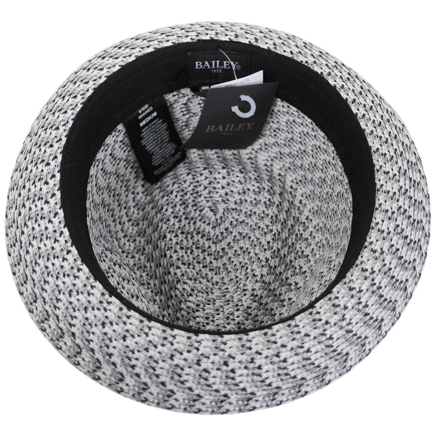Bailey 1922 | Mannes Poly Braid Fedora Hat - Light Grey Multi | 127844LGM | under | LIGHT GREY MULTI