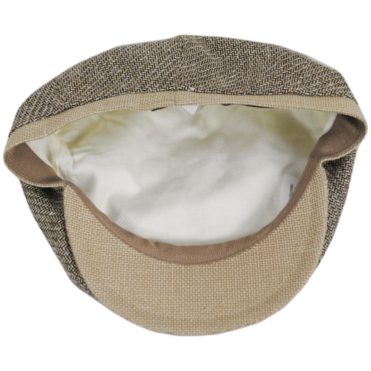 Stefeno Hats | Tomasso Cotton Newsboy Cap | 171574 | under | OATMEAL
