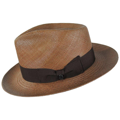 Jaxon Hats | Humphrey Grade 8 Panama Straw Fedora Hat | 127153 | profile | WALNUT