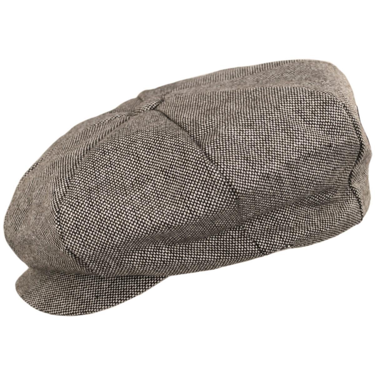 Jaxon Hats | Marl Tweed Wool Blend Big Apple Cap | 167725 | profile | BROWN
