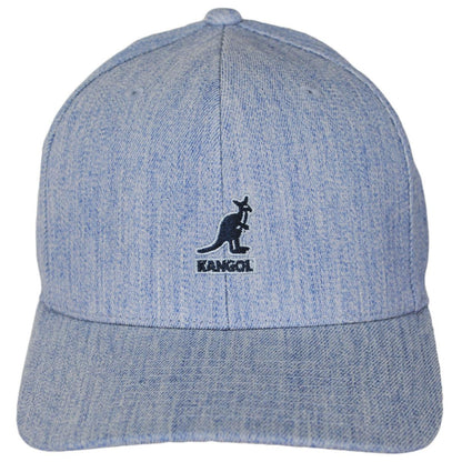 Kangol | Logo Wool FlexFit Fitted Baseball Cap | 201104 | front | HEATHER BLUE