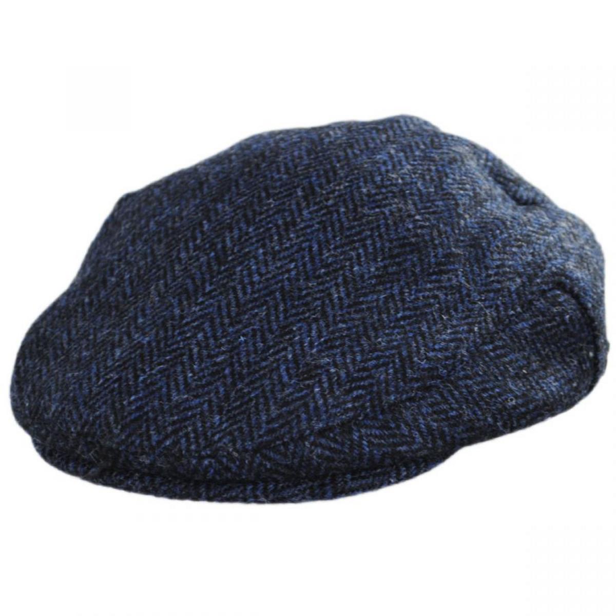 Jaxon & James | Ardmore Harris Tweed Wool Ivy Cap | 170006 | lead | BLUE/BLACK