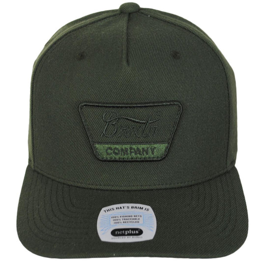 BRIXTON HATS | Linwood NetPlus MP Snapback Baseball Cap - Moss/Moss | 201802 | front | MOSS/MOSS