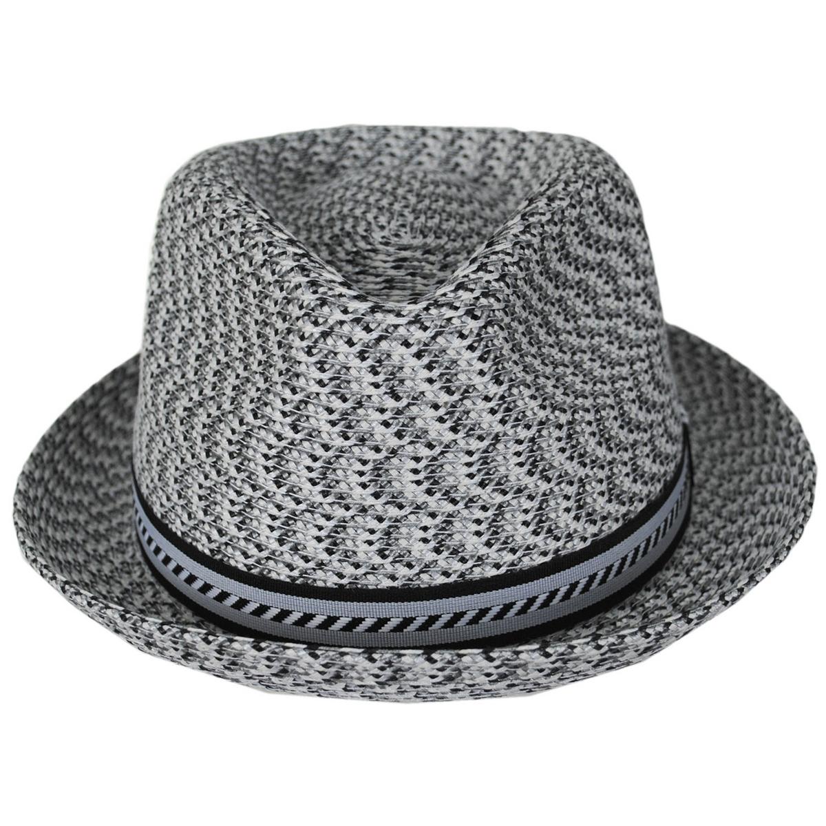 Bailey 1922 | Mannes Poly Braid Fedora Hat - Classic | 127844 | front | LIGHT GREY MULTI