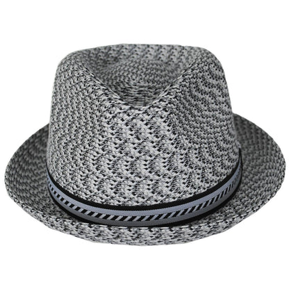 Bailey 1922 | Mannes Poly Braid Fedora Hat - Light Grey Multi | 127844LGM | front | LIGHT GREY MULTI
