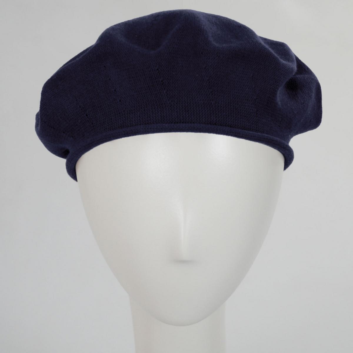 sur la tete | Cotton Beret - 11.5 inch Diameter | 151101 | profile | NAVY