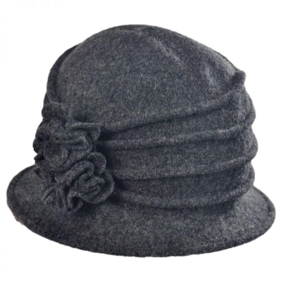 Scala | Boiled Wool Cloche Hat | 106306 | lead | CHARCOAL