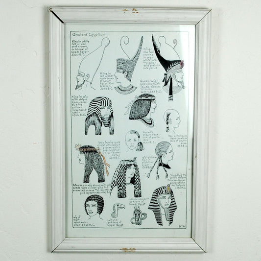 Village Hat Shop | Blemished Vintage History of Hats Framed Mystery Print | HISTOFHATS2 | lead | ASSORTED