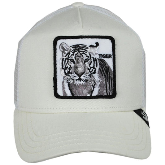 Goorin Bros | White Tiger Mesh Trucker Snapback Baseball Cap | 200368 | front | WHITE