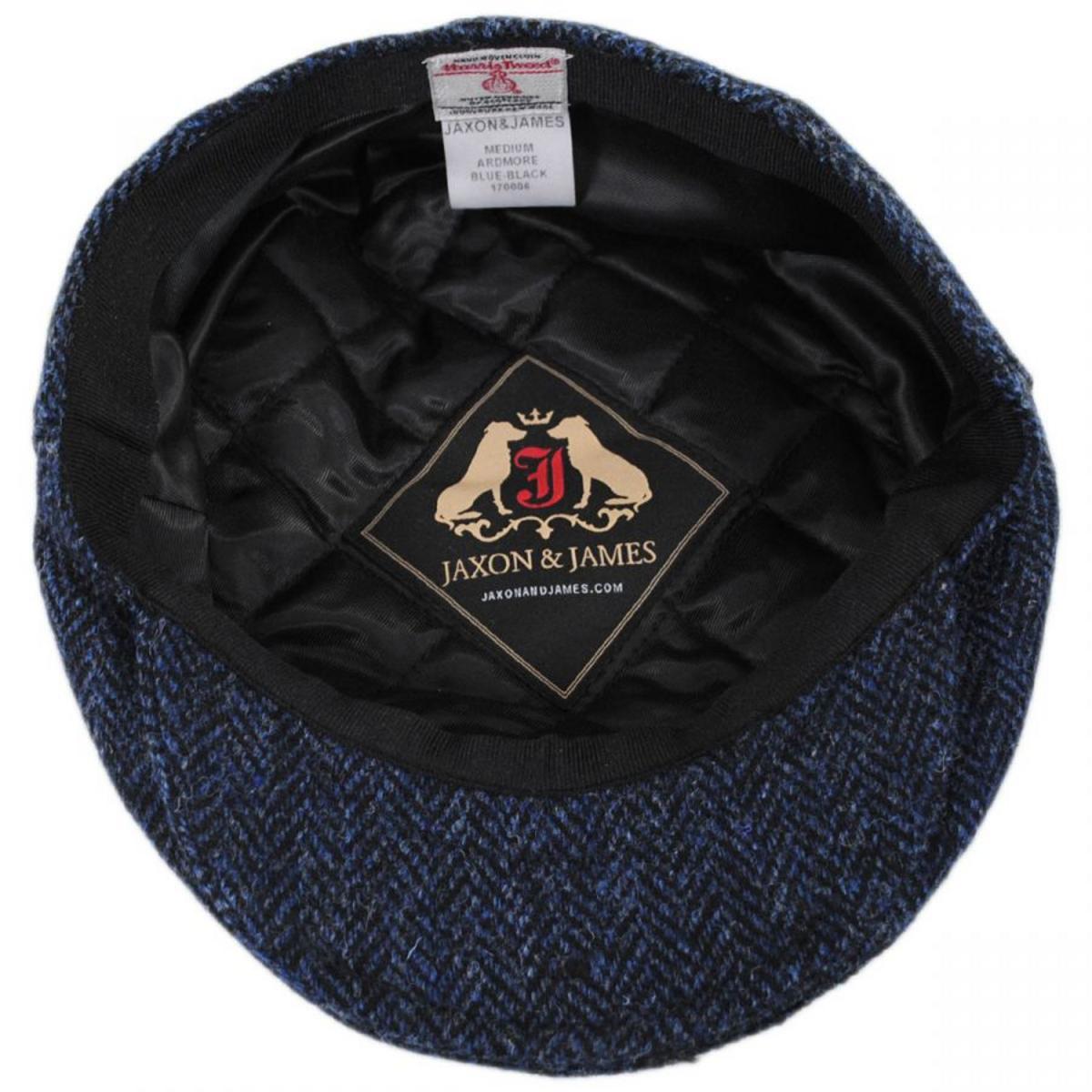Jaxon & James | Ardmore Harris Tweed Wool Ivy Cap | 170006 | under | BLUE/BLACK
