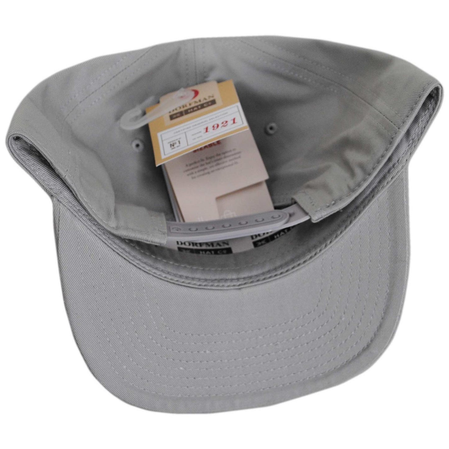 Dorfman Pacific | Mid Pro Cotton Flat Bill Snapback Baseball Cap | 200189 | under | GREY