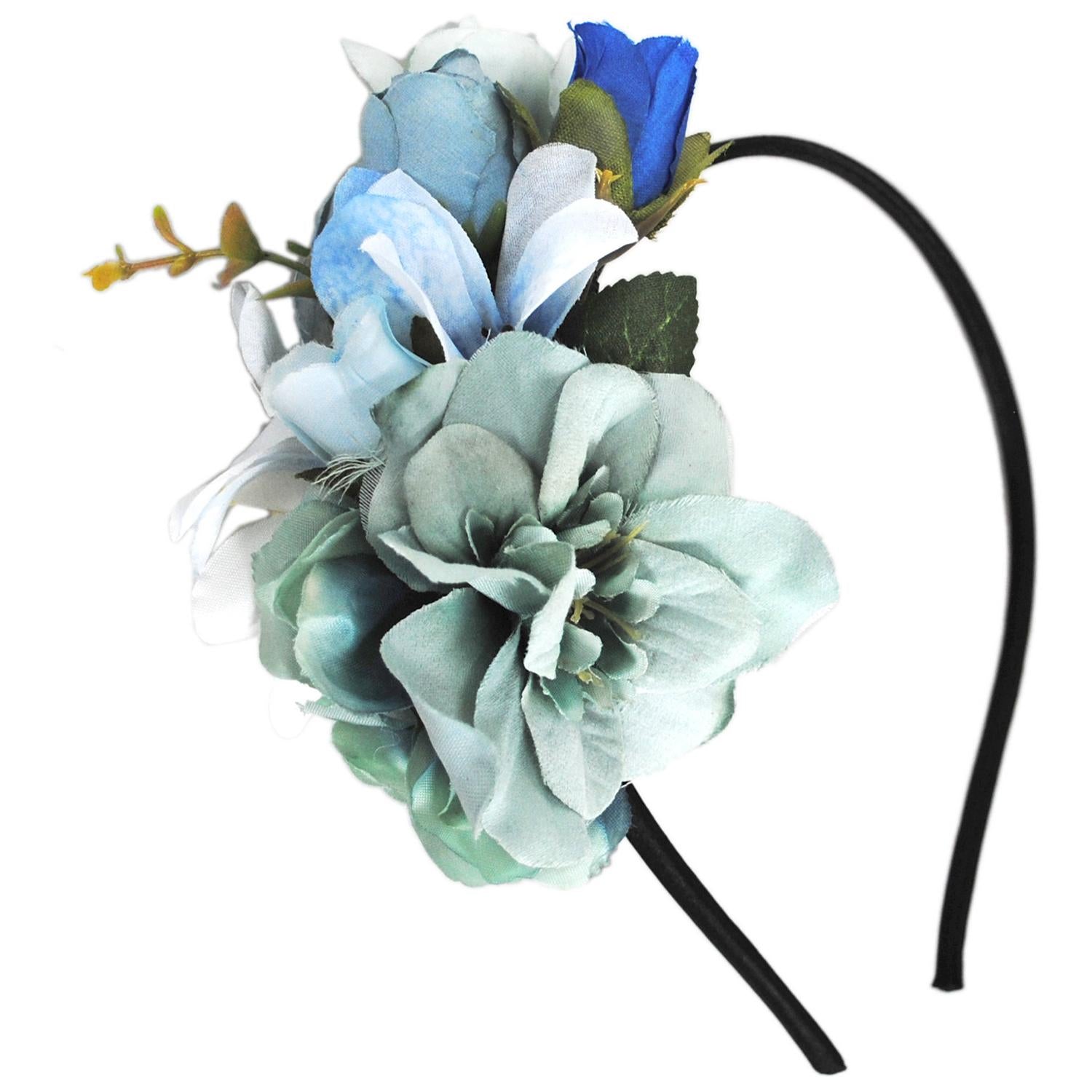 Jeanne Simmons | Flower Bouquet Fascinator Headband | 120719 | lead | BLUE