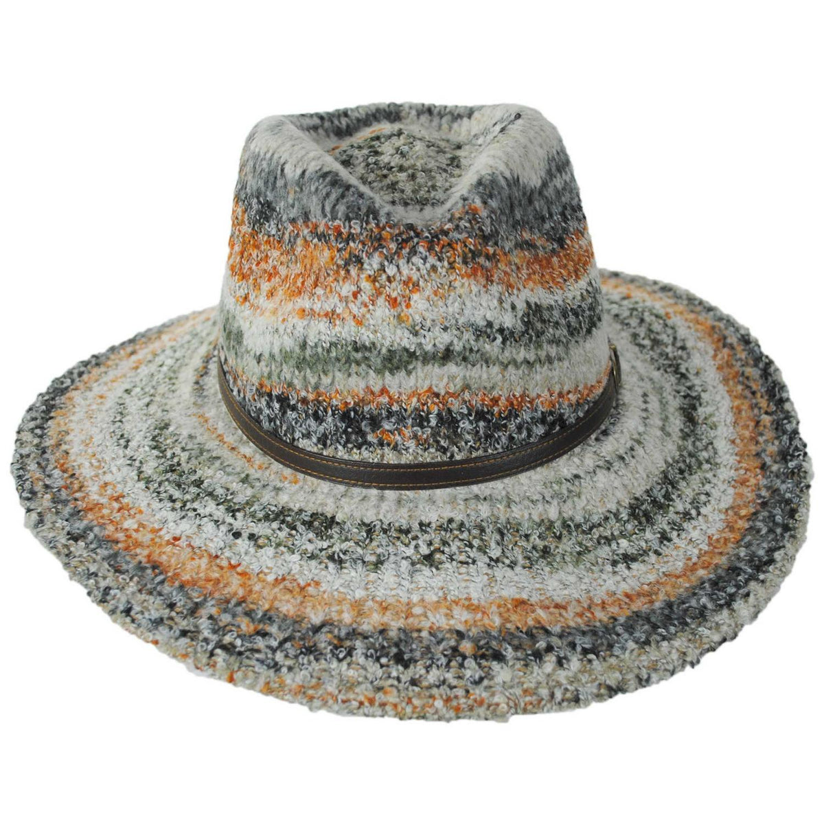 San Diego Hat Company | Mirage Knit Fedora Hat | 108665 | front | EARTHTONES