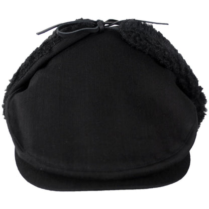 BRIXTON HATS | Barrel Cotton Earflap Ivy Cap | 161556 | front | BLACK/BLACK