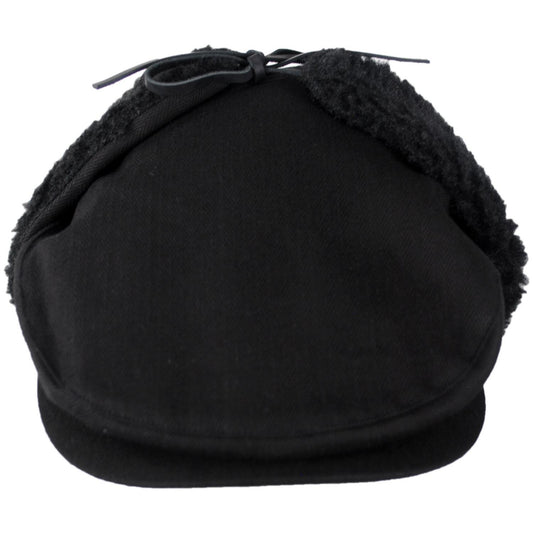 BRIXTON HATS | Barrel Cotton Earflap Ivy Cap | 161556 | front | BLACK/BLACK