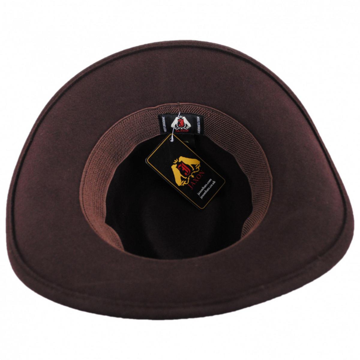 Jaxon Hats | Crushable Wool Felt Outback Hat | 135002 | under | BROWN