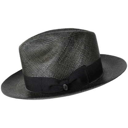 Jaxon Hats | Henry Grade 8 Panama Straw Fedora Hat | 127152 | profile | BLACK