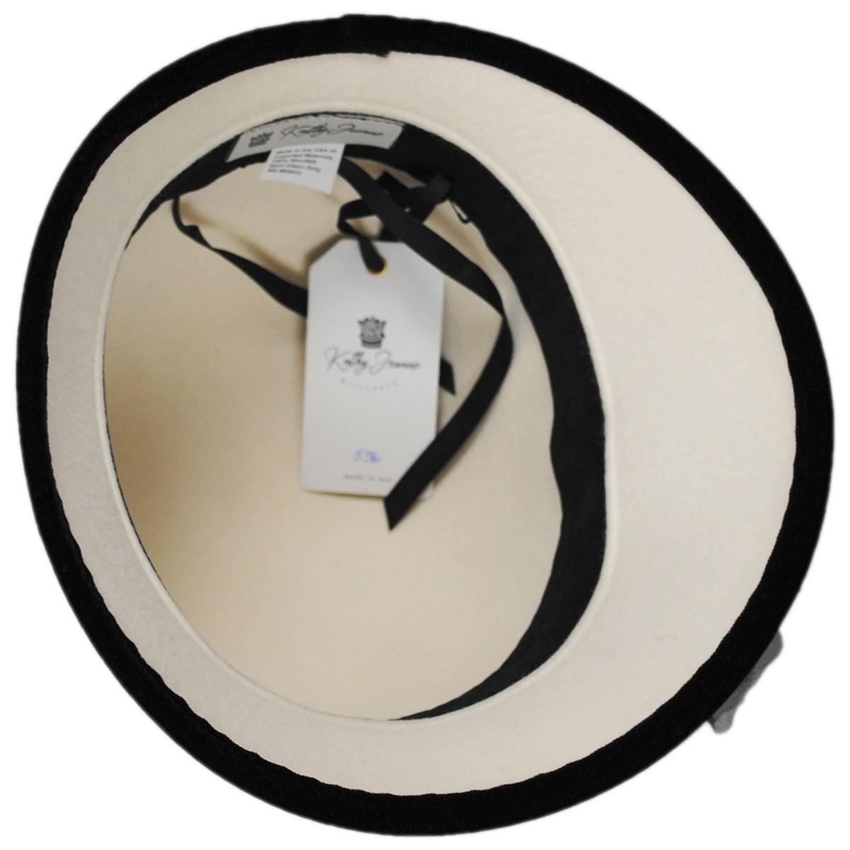 Kathy Jeanne | Noir Rose Wool Felt Cloche Hat - Made to Order | 124720 | under | WHITE/BLACK