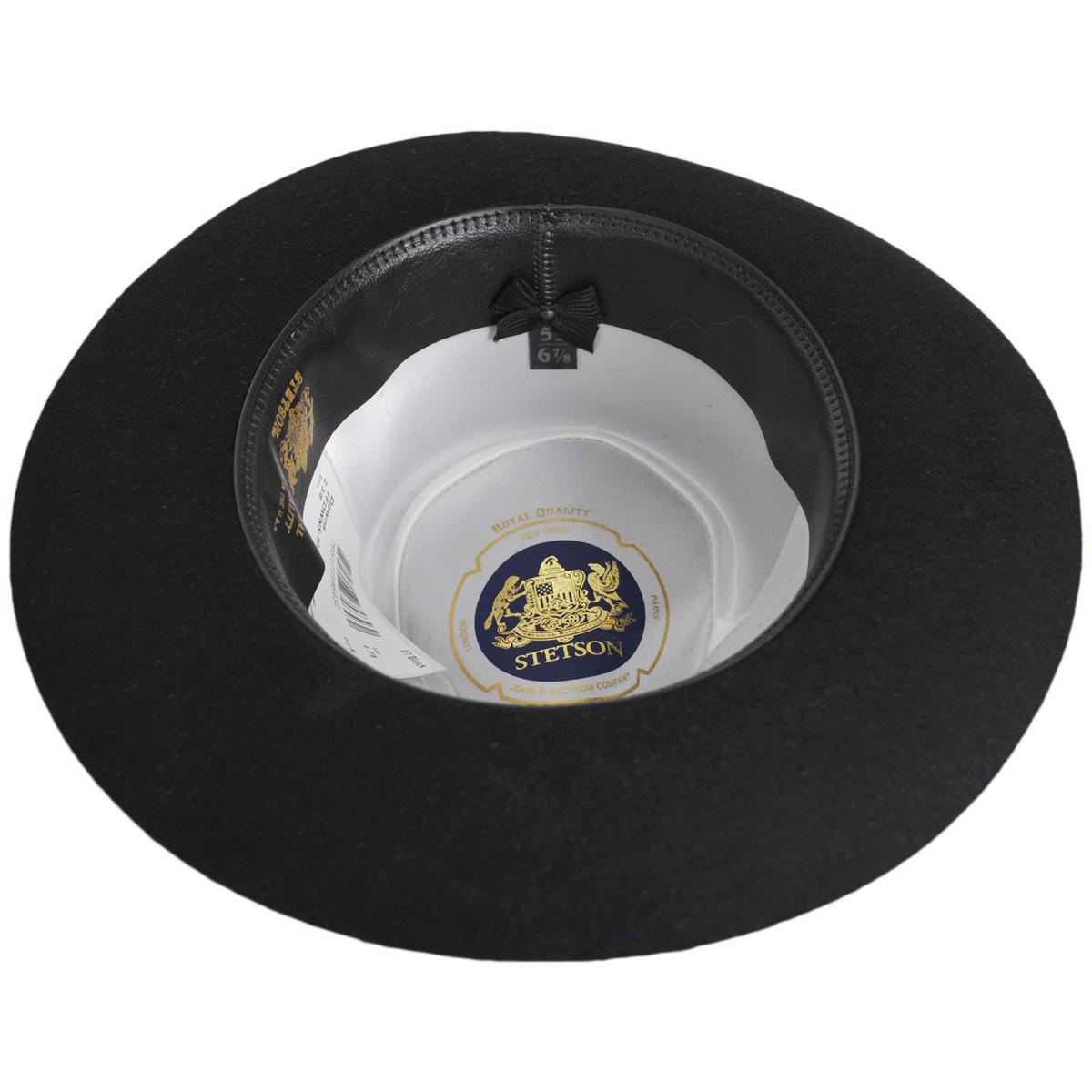 Stetson | Downs Fur Felt Fedora Hat | 130687 | under | BLACK