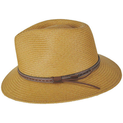 Bailey 1922 | Atwood Panama Straw Safari Fedora Hat | 127933 | profile | TAN