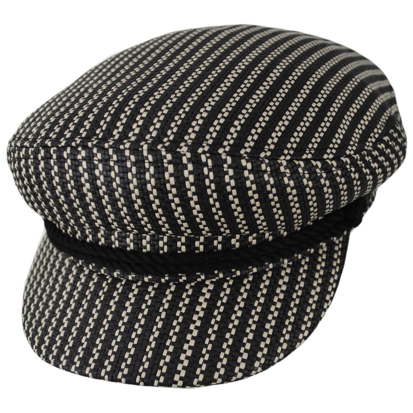 BRIXTON HATS | Fiddler Toyo Straw Lightweight Fisherman Cap | 181362 | lead | BLACK/NATURAL STRAW
