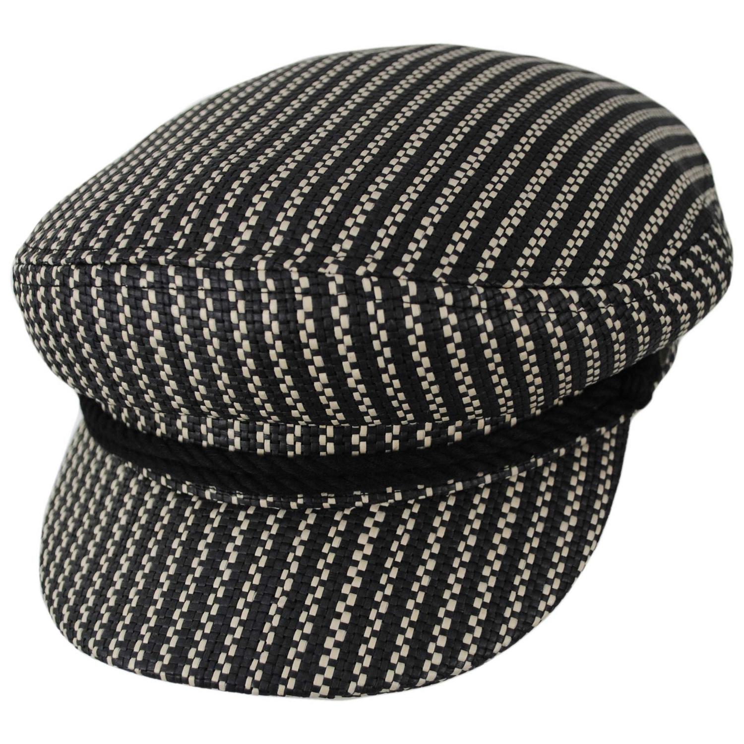BRIXTON HATS | Fiddler Toyo Straw Lightweight Fisherman Cap | 181362 | lead | BLACK/NATURAL STRAW