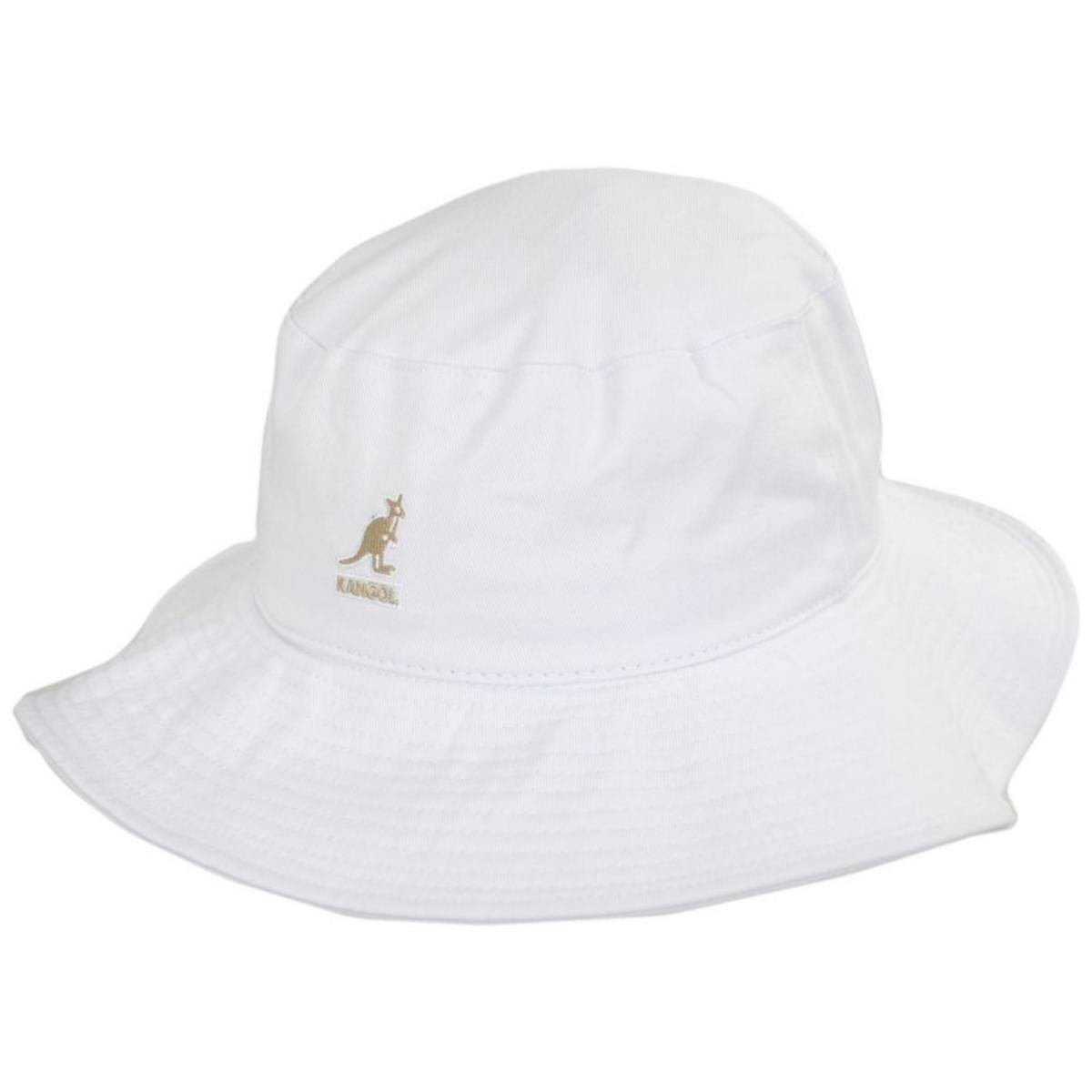 Kangol | Washed Cotton Fisherman Bucket Hat | 185803 | lead | WHITE