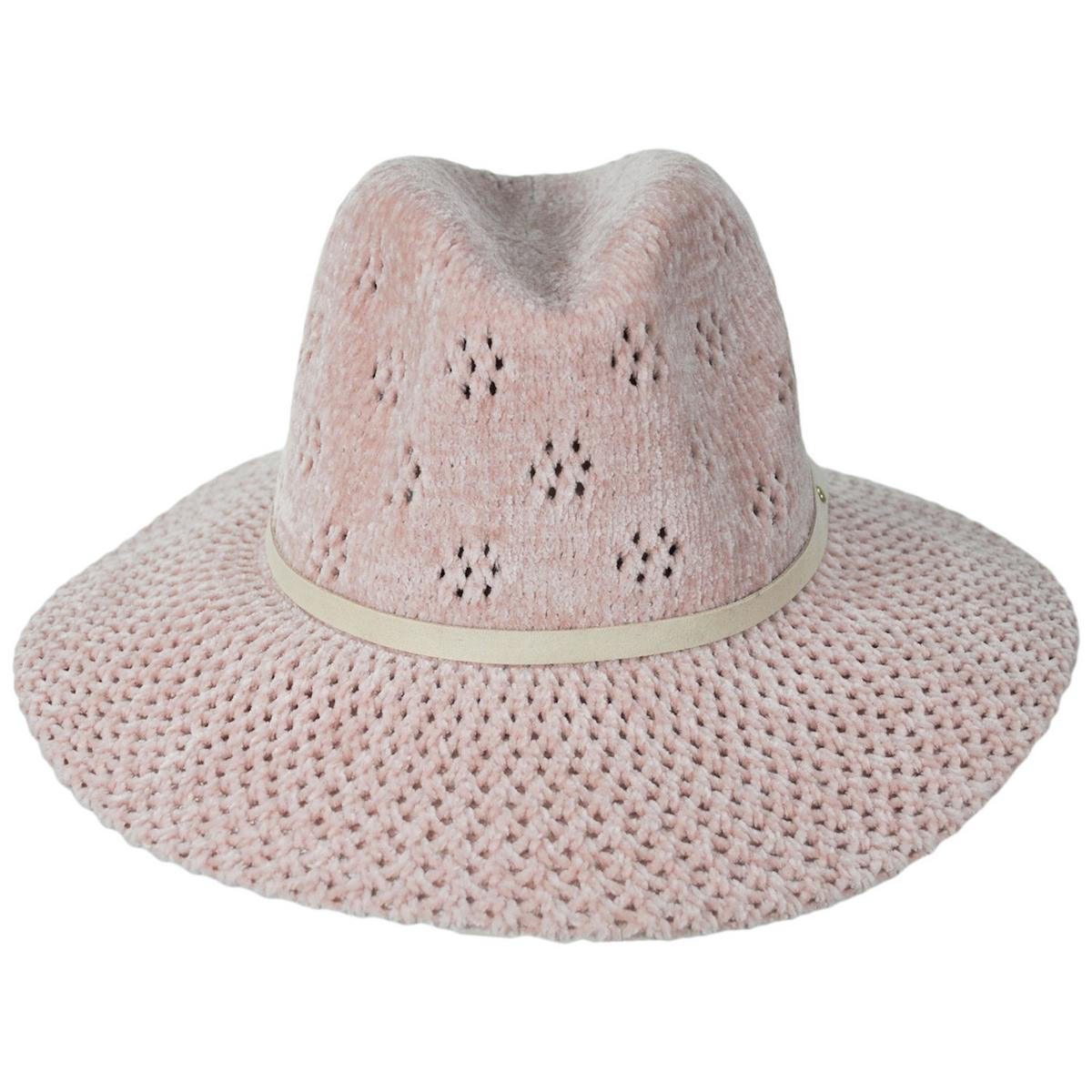 San Diego Hat Company | Walnut Grove Chenille Knit Fedora Hat | 108943 | front | BLUSH