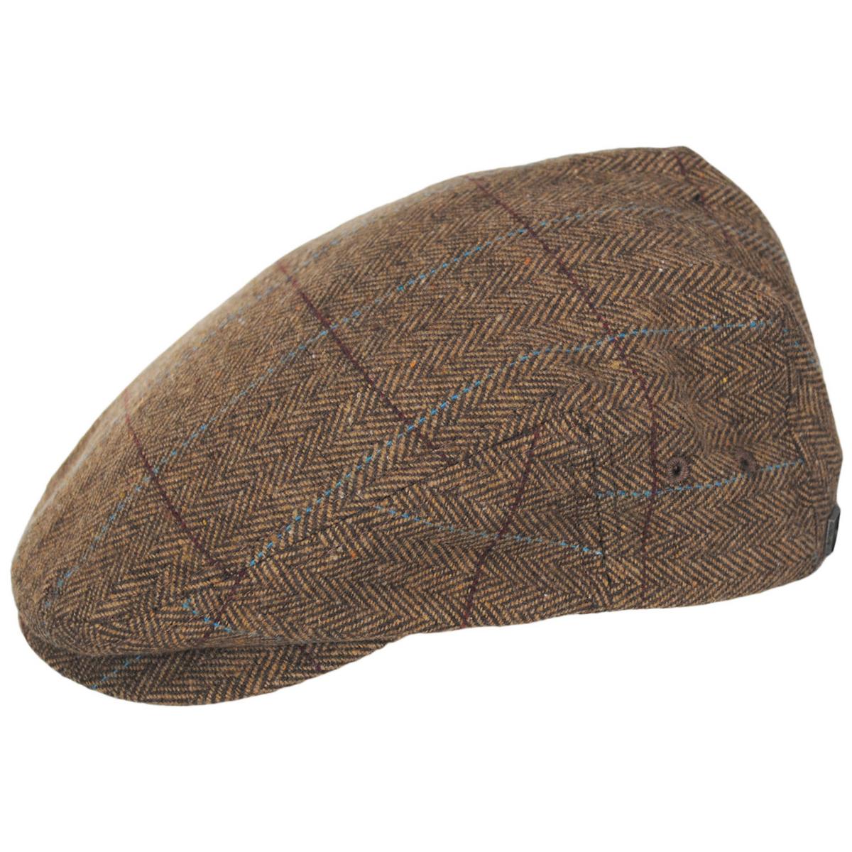 BRIXTON HATS | Hooligan Lightweight Herringbone Overcheck Plaid Ivy Cap - Brown/Light Brown | 161559BLB | profile | BROWN/LIGHT BROWN