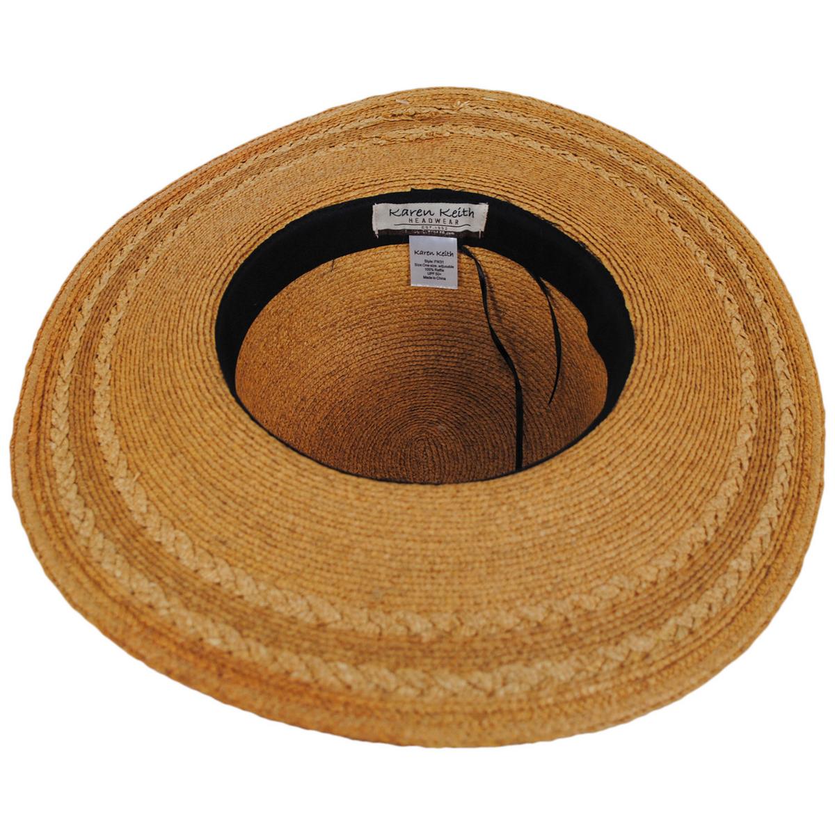 Karen Keith | Crown Point Raffia Braid Straw Swinger Sun Hat | 102237 | under | WHEAT