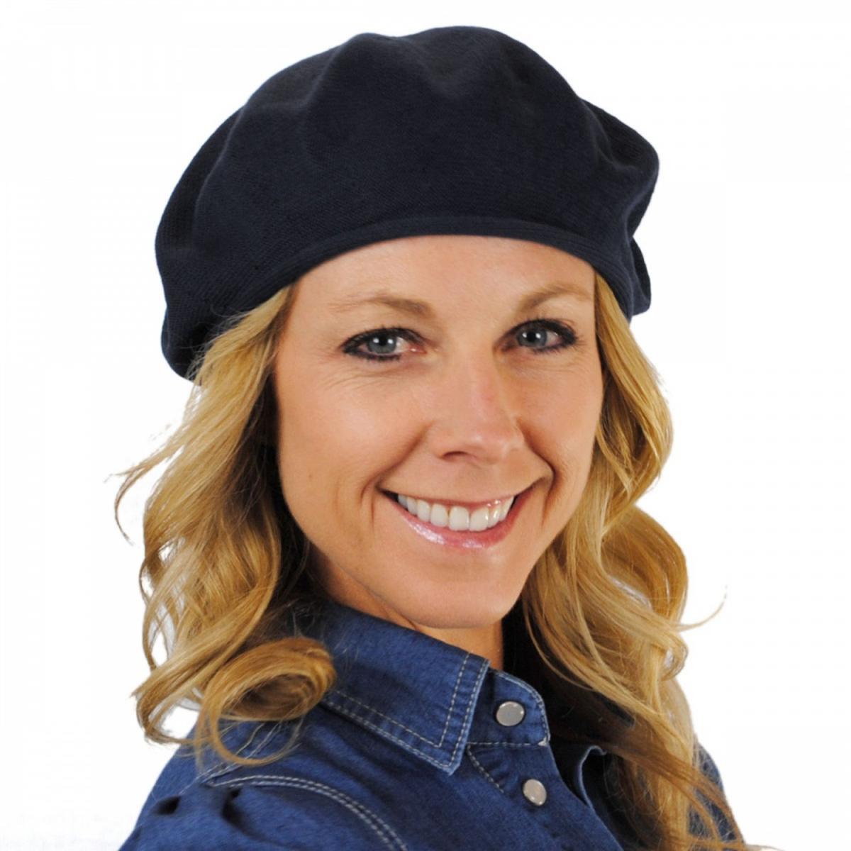 sur la tete | Cotton Beret - 10.5 inch Diameter | 151100 | front | BLACK