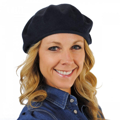 sur la tete | Cotton Beret - 10.5 inch Diameter | 151100 | front | BLACK
