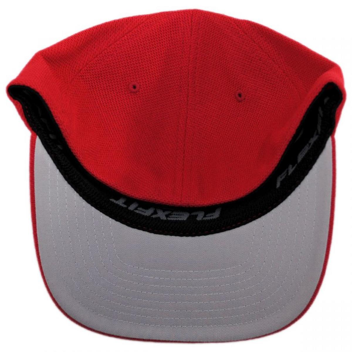 Flexfit | Cool and Dry Pique Mesh Flexfit Fitted Baseball Cap | 221514 | under | RED