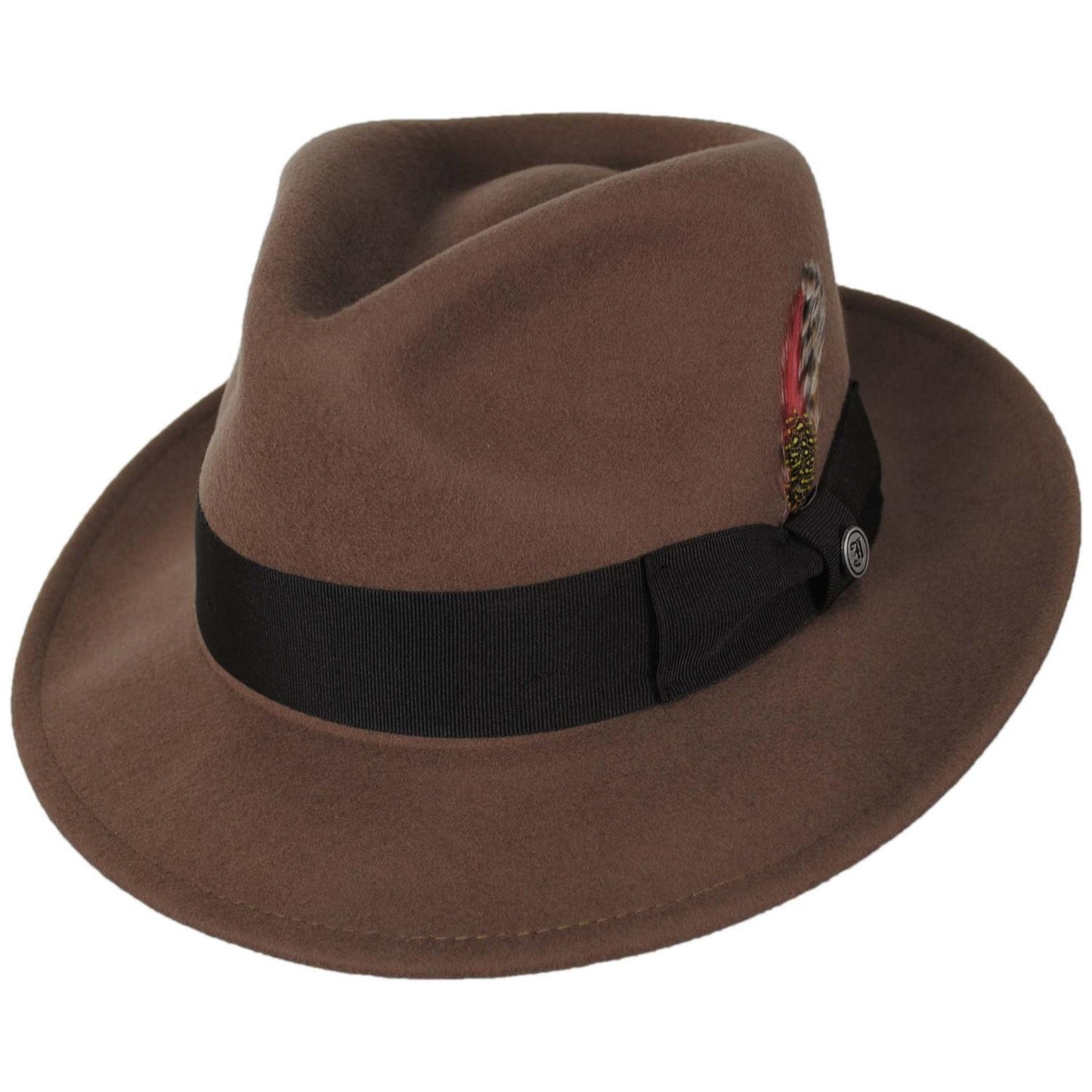 Jaxon Hats | C-Crown Crushable Wool Felt Fedora Hat | 135003 | lead | PECAN