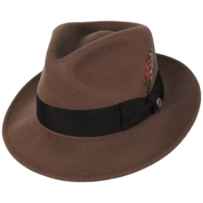 Jaxon Hats | C-Crown Crushable Wool Felt Fedora Hat | 135003 | lead | PECAN