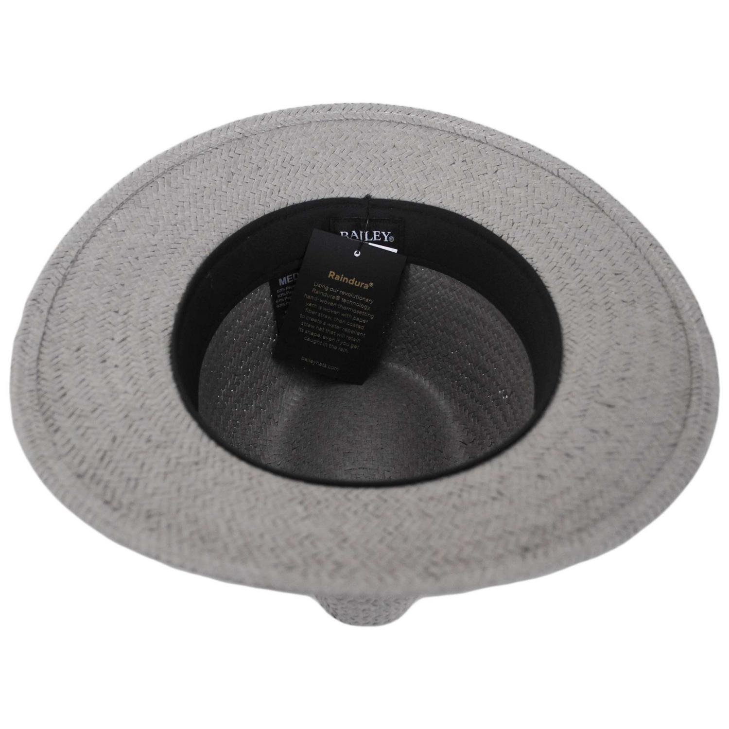 Bailey 1922 | Curtis Sun Raindura Straw Safari Fedora Hat | 127938 | under | GRAPHITE