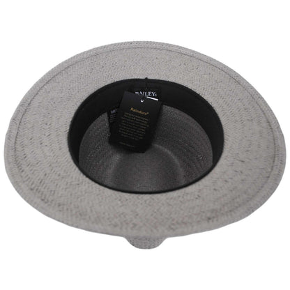 Bailey 1922 | Curtis Sun Raindura Straw Safari Fedora Hat | 127938 | under | GRAPHITE