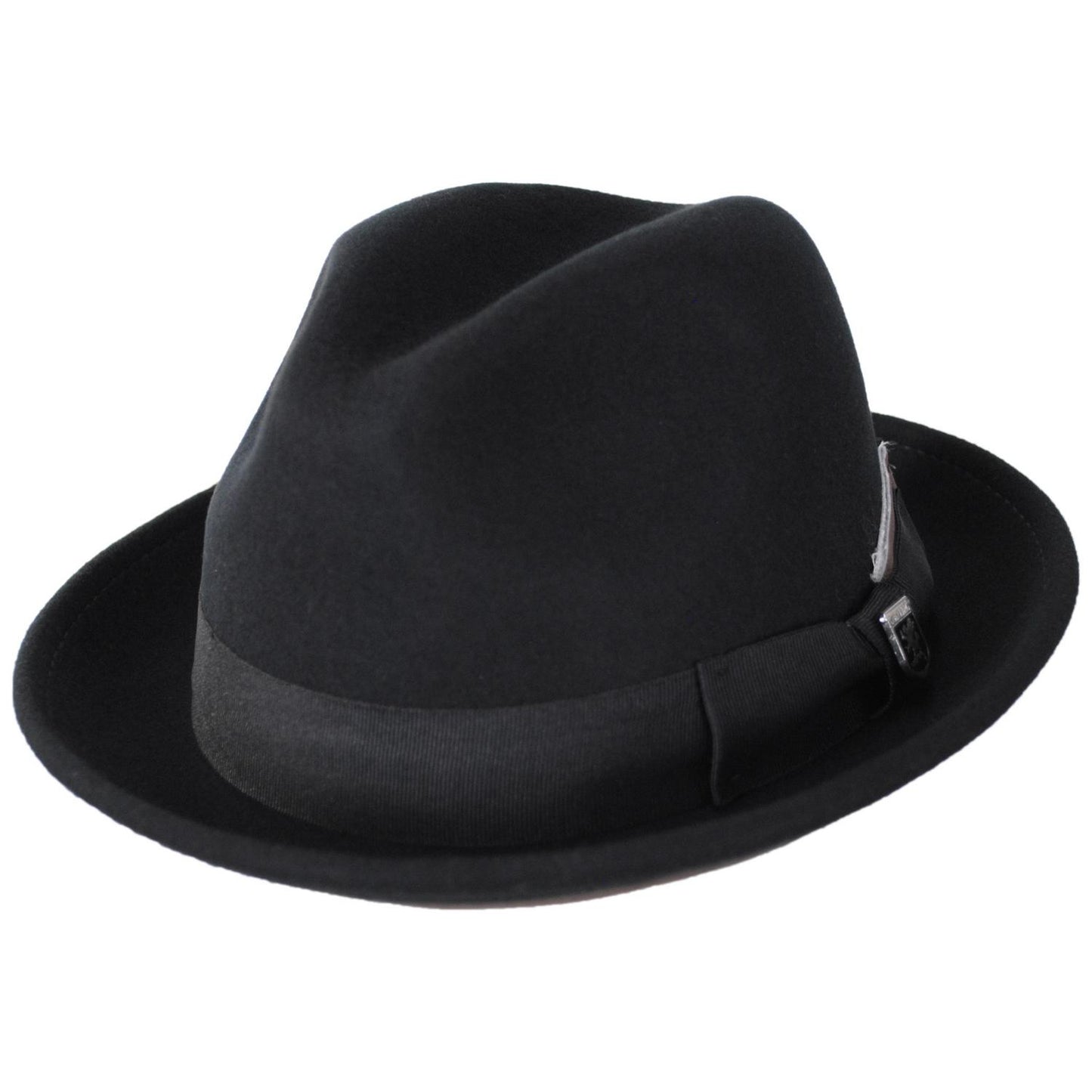 Stacy Adams | Bracco Wool Felt Fedora Hat | 130428 | lead | BLACK/BROWN