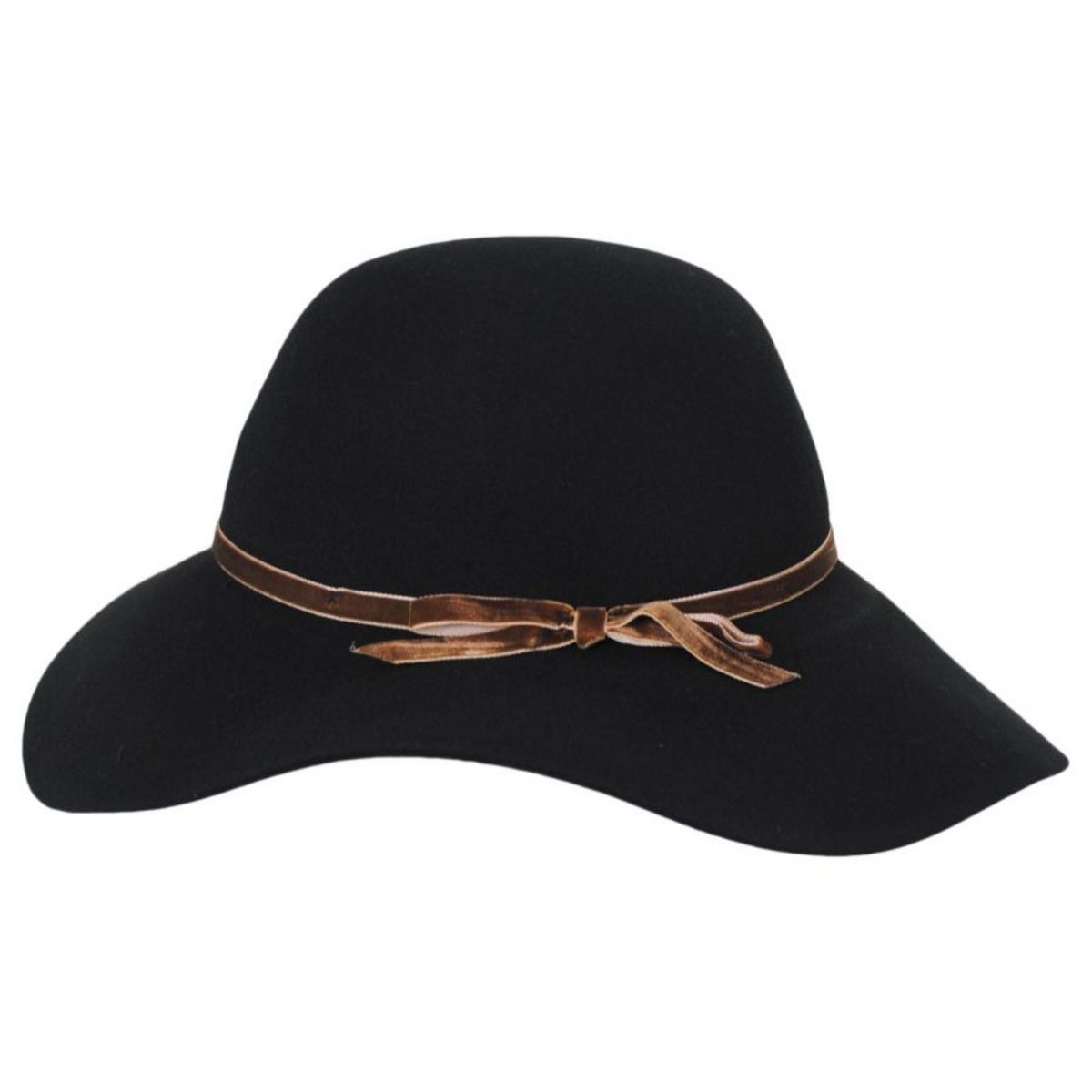 sur la tete | Vintage Wool Felt Floppy Hat | 125512 | profile | BLACK