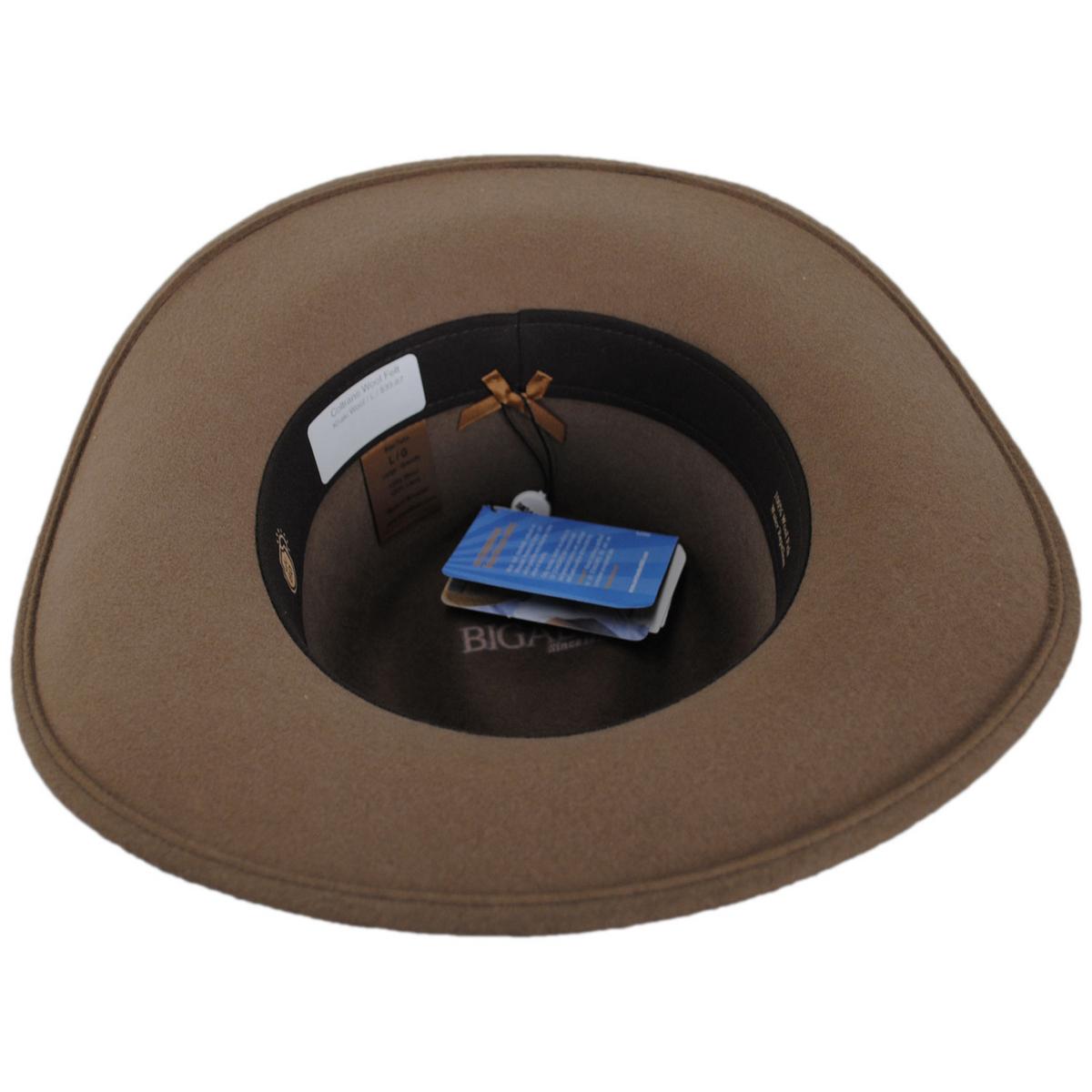 Bigalli | Coltrane Crushable Merino Wool Felt Outback Hat | 131406 | under | KHAKI