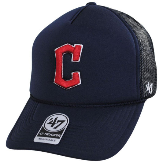 47 Brand | Cleveland Guardians MLB Foam Mesh Trucker Snapback Baseball Cap | 203406 | lead | NAVY