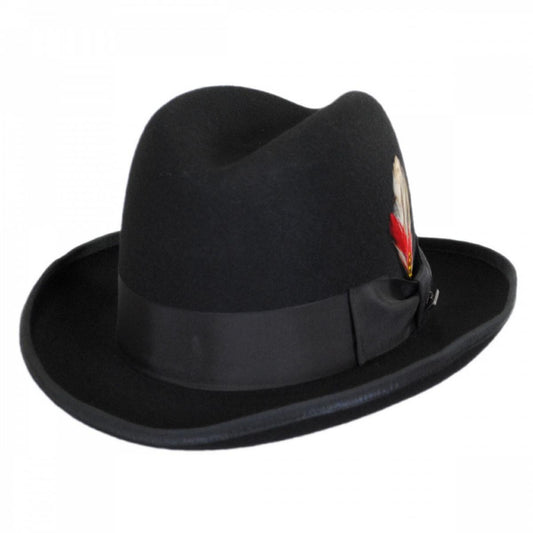 Jaxon Hats | Made in the USA - Classics Wool Felt Godfather Hat | 131301 | lead | BLACK